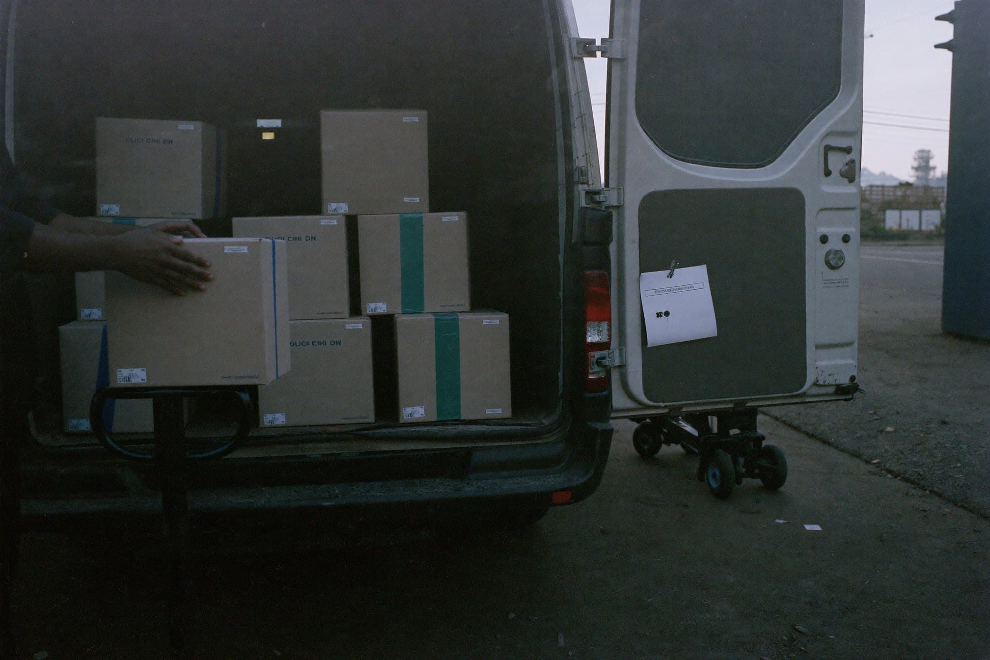 Goods prepared for dispatch from a loading area